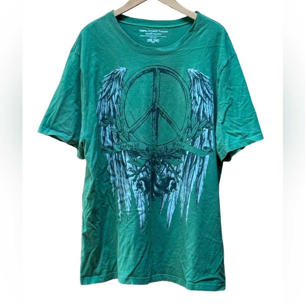 Vintage Y2K Organic Cotton Eternal Peace Angel Wings T-Shirt